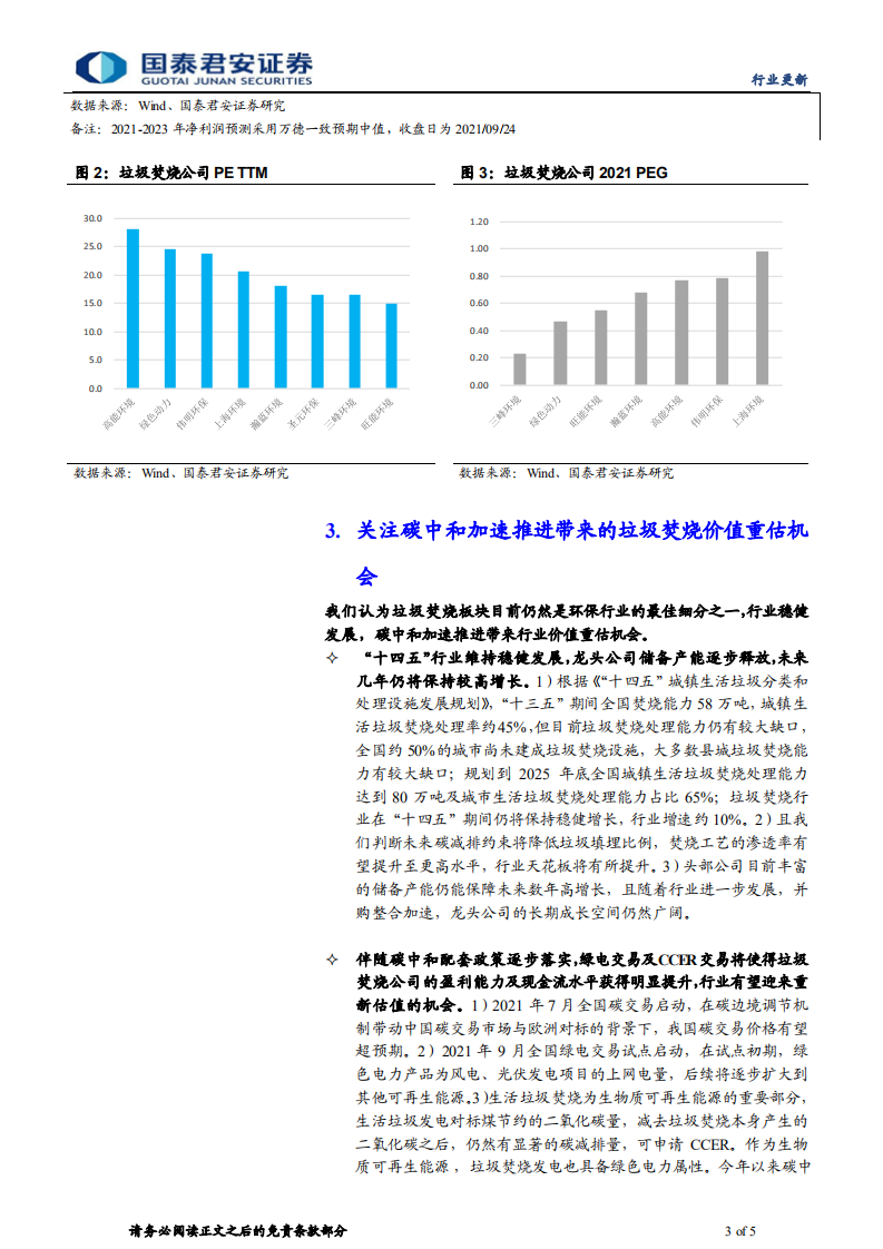 环保行业：碳中和带来垃圾焚烧板块价值重估机会-国泰君安.pdf 第3页