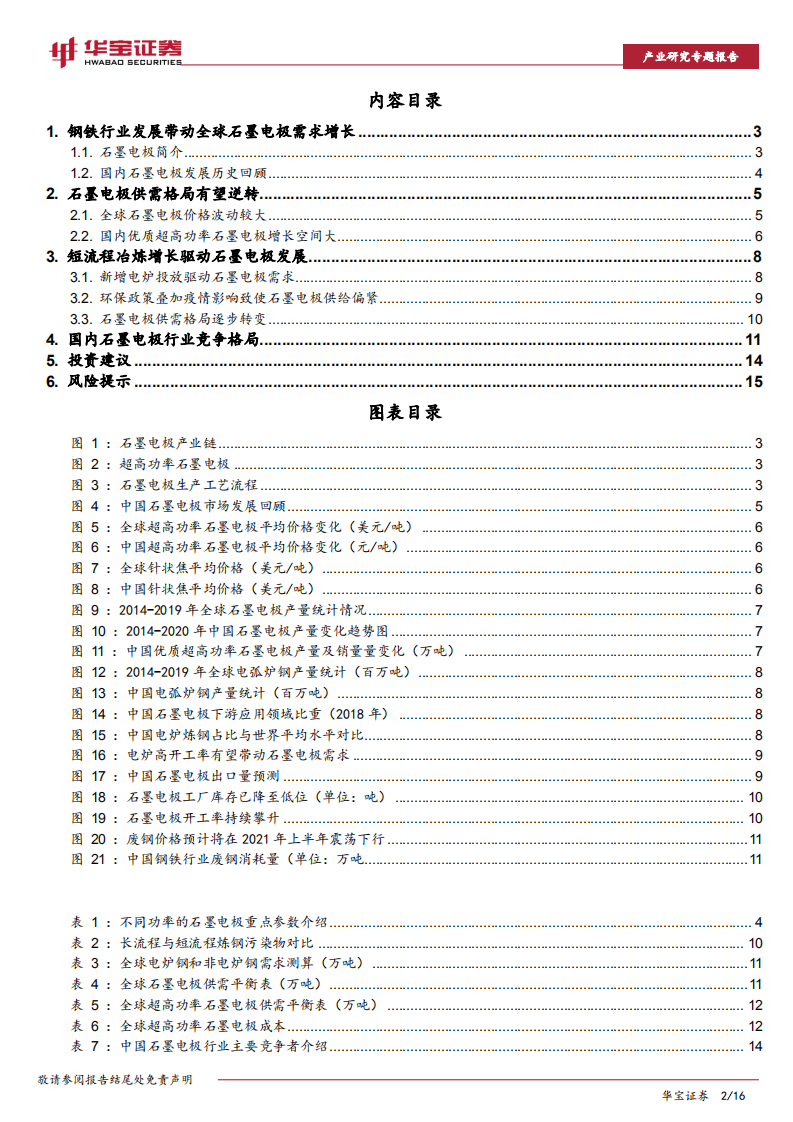 华宝证券：碳中和有望驱动石墨电极市场触底反弹.pdf 第2页