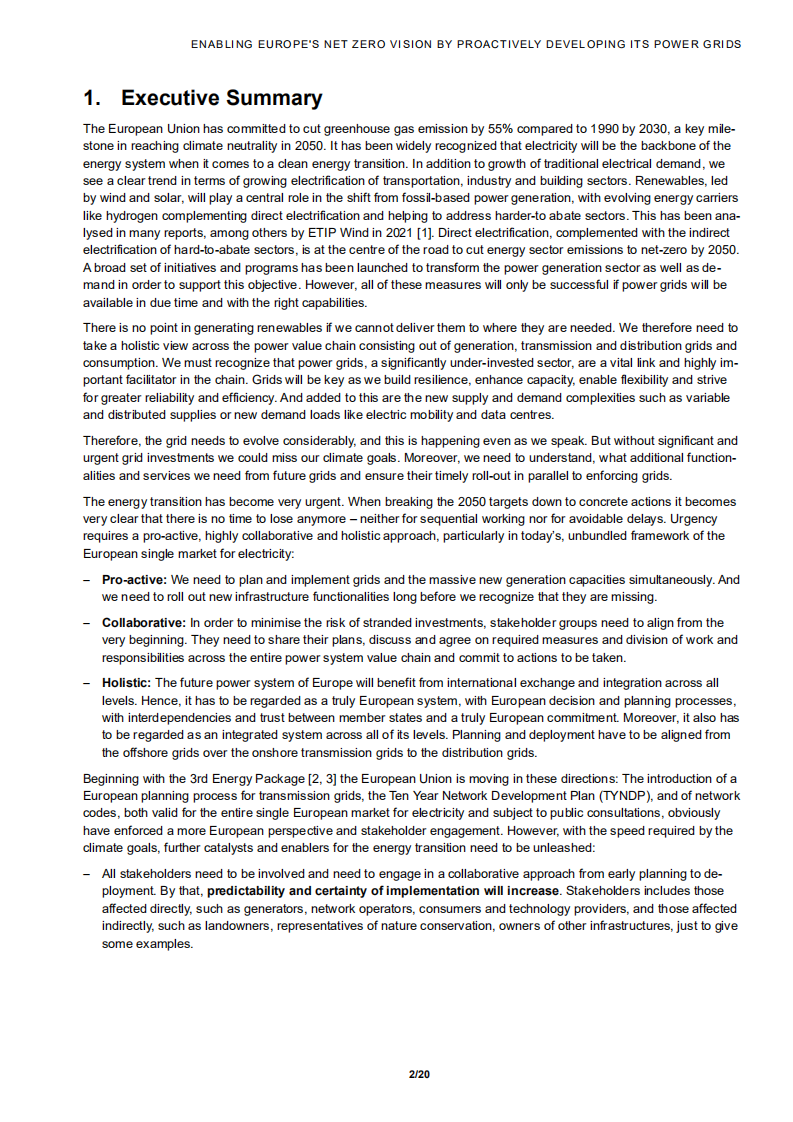 欧洲风能协会（Wind Europe）：通过积极发展电网实现欧洲净零愿景（英文版）.pdf 第3页
