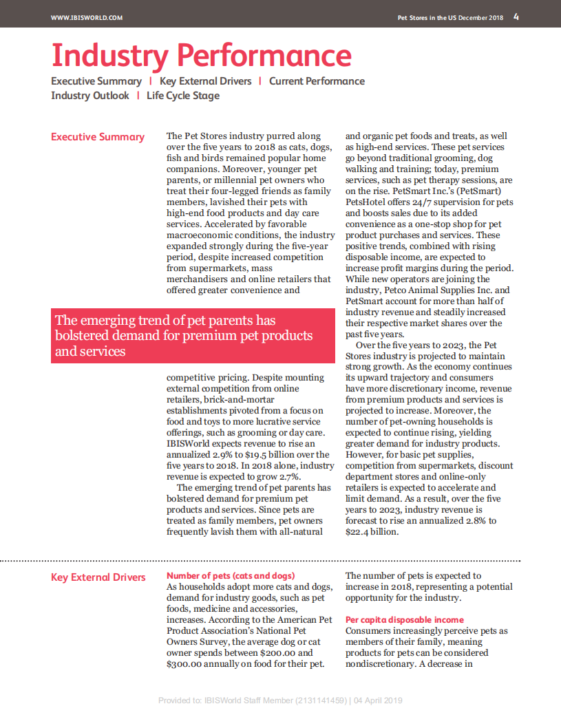 IBISWorld：美国宠物店行业报告（英文版）.pdf 第4页