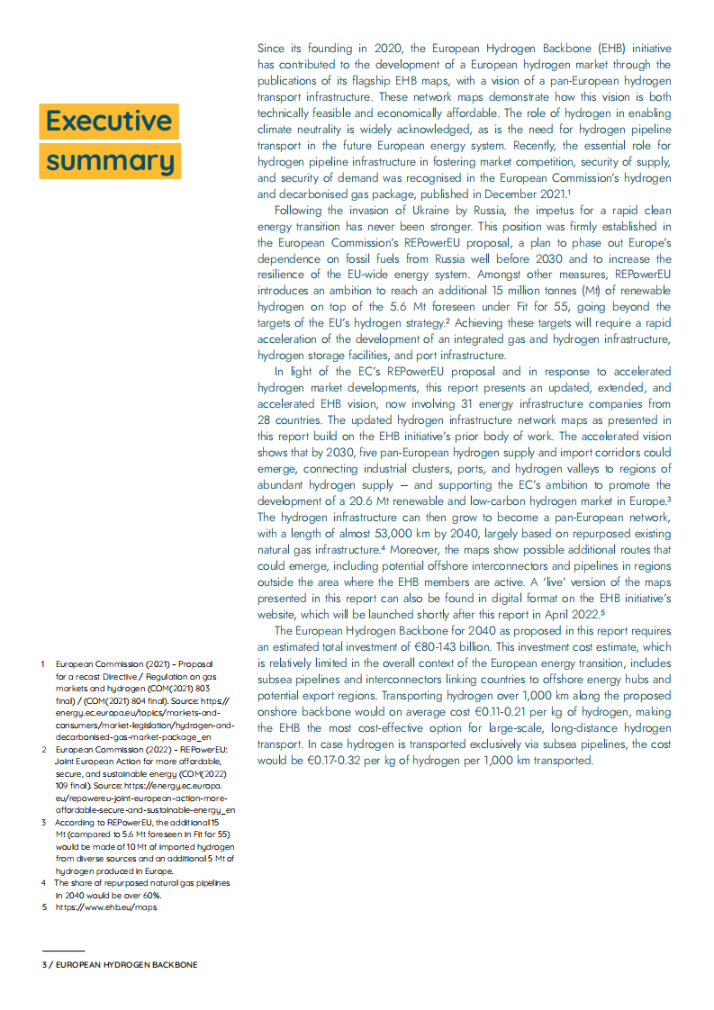 欧洲氢骨干（EHB）：2022年欧洲氢气基础设施愿景（英文版）.pdf 第3页