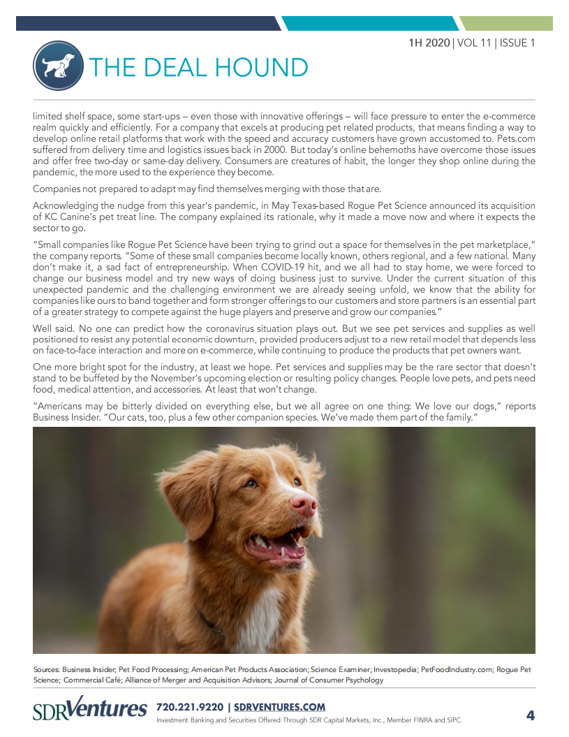 SDR Ventures：2020年上半年宠物行业报告-并购活动、资本市场状况和当前趋势分析（英文版）.pdf 第4页
