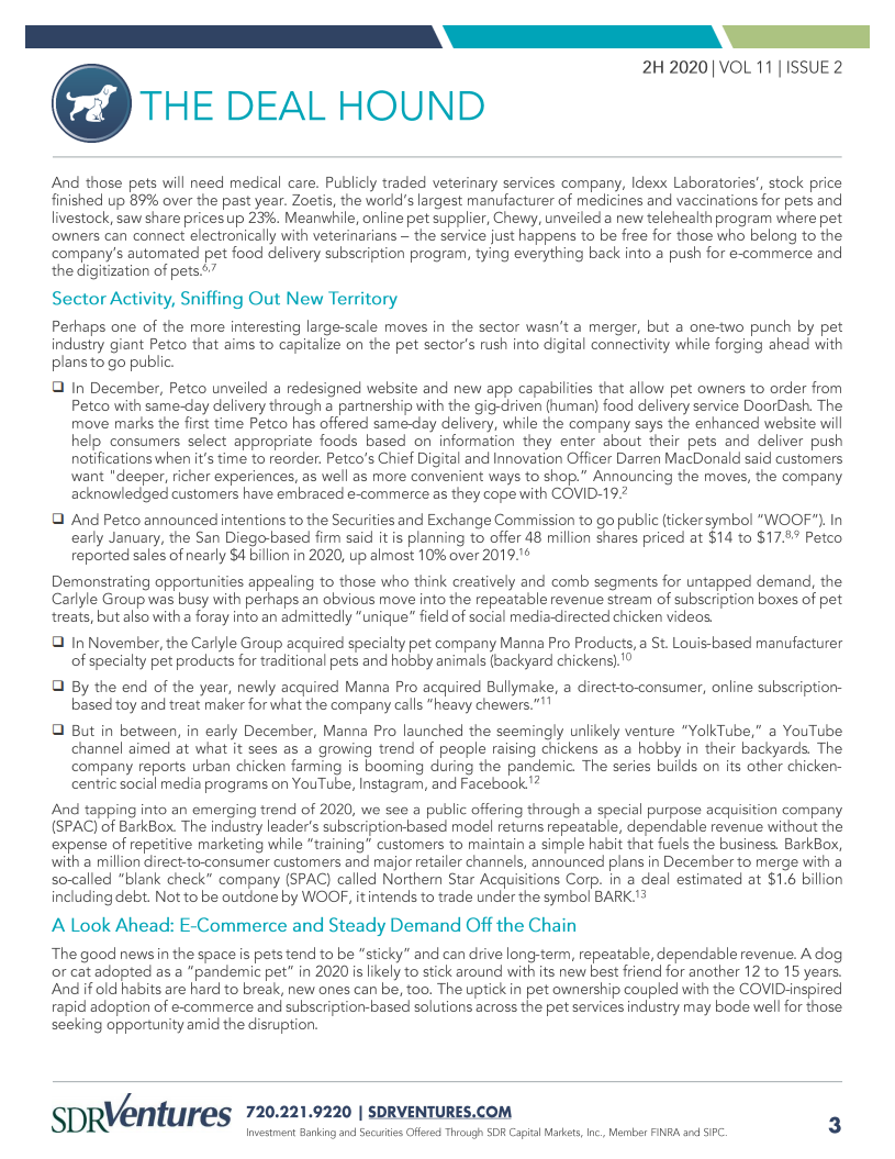 SDR Ventures：2020年下半年宠物行业报告-并购活动、资本市场状况及当前趋势分析（英文版）.pdf 第3页