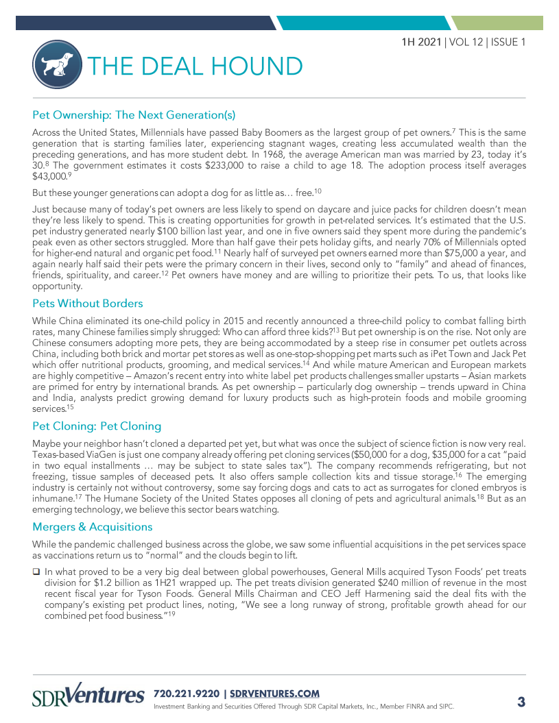 SDR Ventures：2021年上半年宠物行业报告-并购活动、资本市场状况及当前趋势分析（英文版）.pdf 第3页