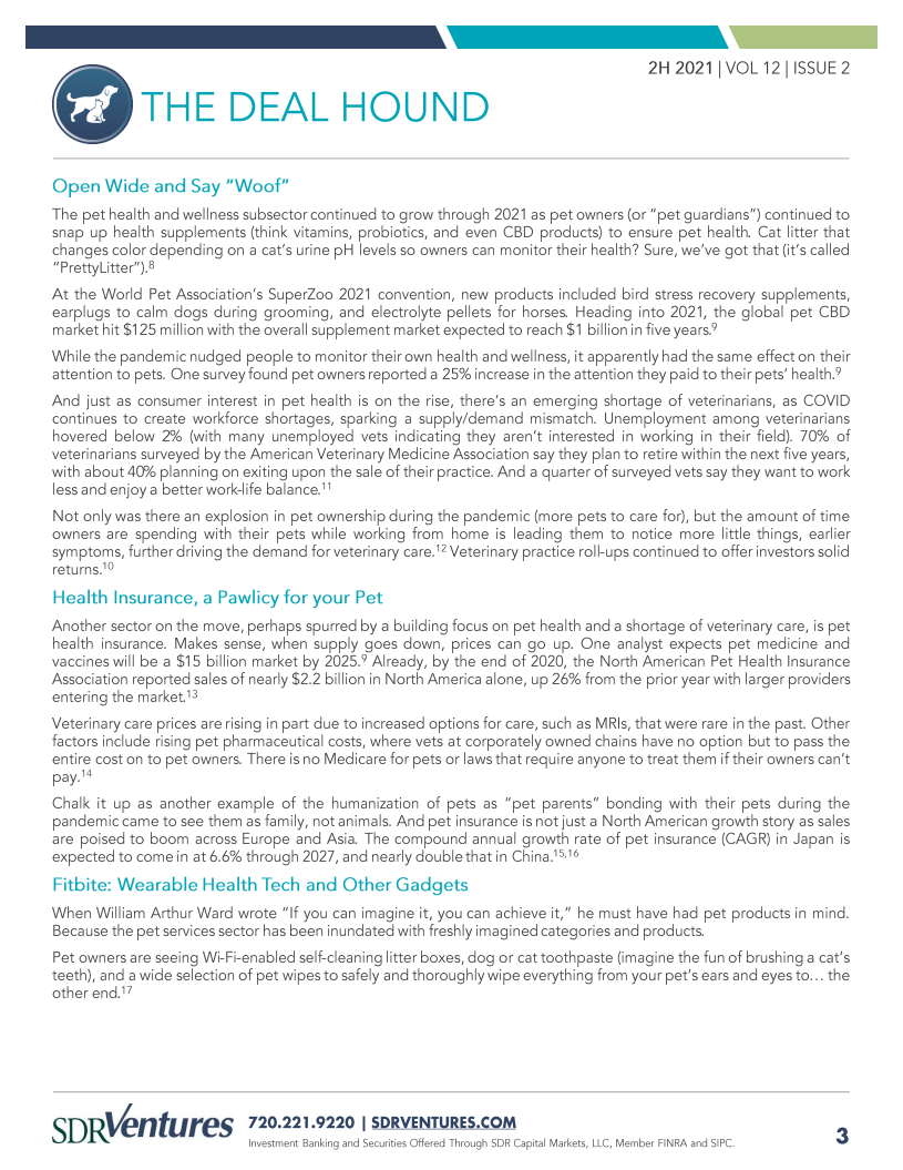 SDR Ventures：2021年下半年宠物行业报告-并购活动、资本市场状况及当前趋势分析（英文版）.pdf 第3页