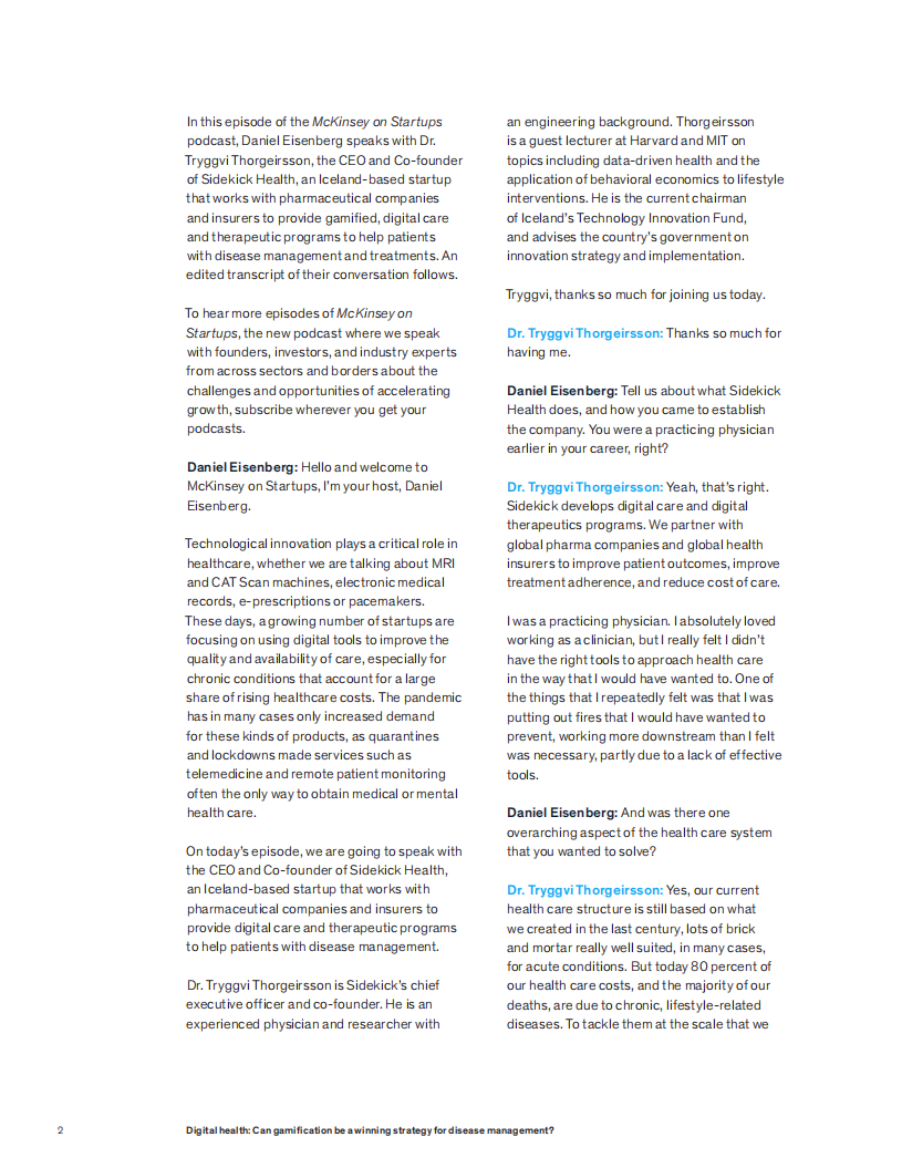 麦肯锡（McKinsey）：数字健康-游戏化能否成为疾病管理的制胜战略？（英文版）.pdf 第2页