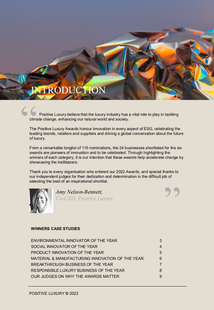Positive Luxury：2022年全球最具积极影响力奢侈品牌获奖报告（英文版）.pdf 第2页