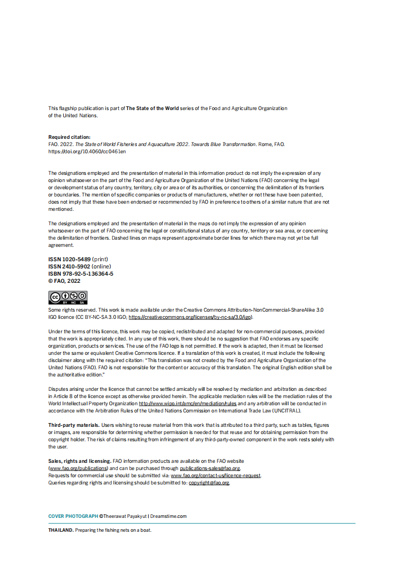 联合国粮农组织（FAO）：2022年世界渔业和水产养殖状况报告（英文版）.pdf 第2页