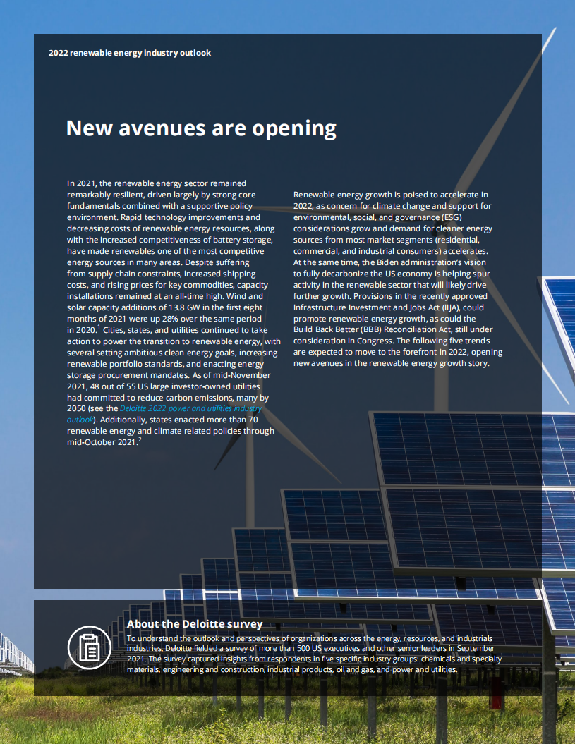 德勤（Deloitte）：2022年可再生能源展望报告（英文版）.pdf 第2页