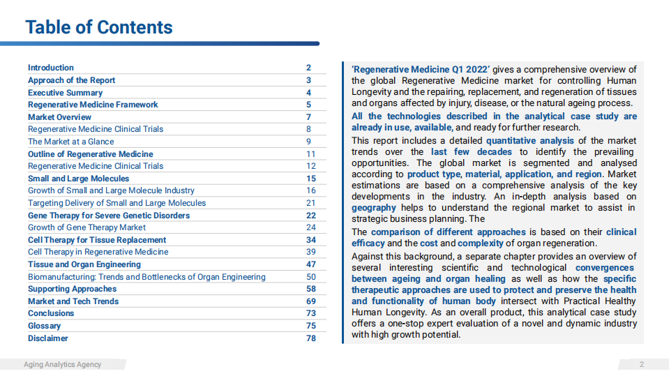 Aging Analytics Agency：2022年第一季度再生医学产业综述报告（英文版）.pdf 第2页