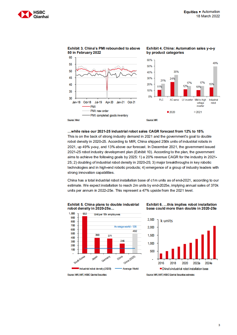 汇丰银行（HSBC）：2022年中国自动化行业分析报告-增长动力未受到宏观经济逆风的影响（英文版）.pdf 第3页