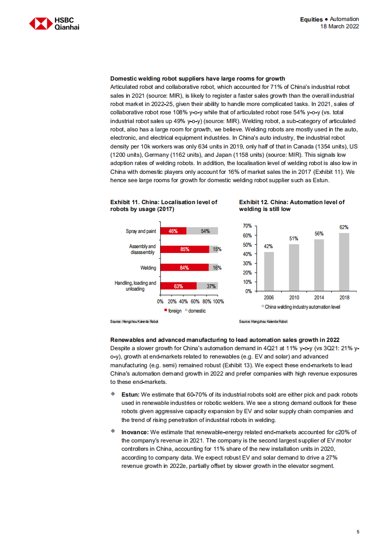 汇丰银行（HSBC）：2022年中国自动化行业分析报告-增长动力未受到宏观经济逆风的影响（英文版）.pdf 第5页