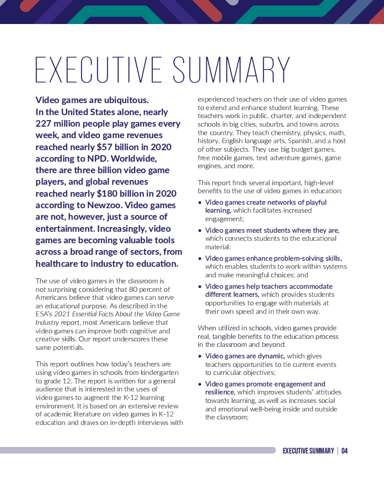 高等教育游戏联盟（HEVGA）& ESA：视频游戏在K-12教育中的好处（英文版）.pdf 第4页