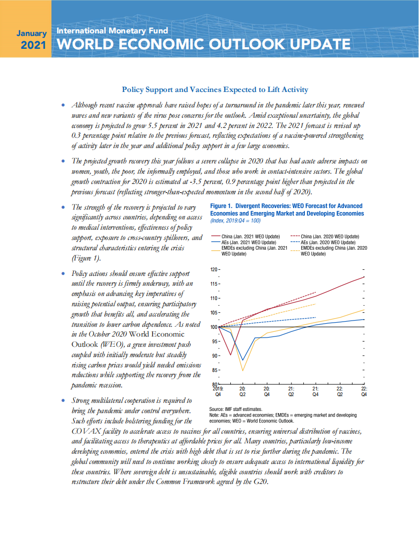 国际货币基金组织（IMF）：2021年1月世界经济展望更新报告（英文版）.pdf 第1页