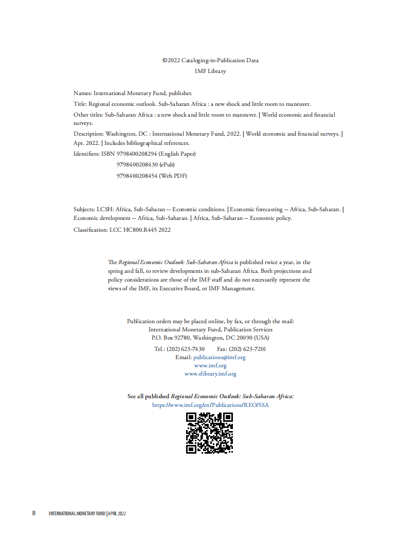 国际货币基金组织（IMF）：2022年4月撒哈拉以南非洲地区经济展望报告（英文版）.pdf 第3页