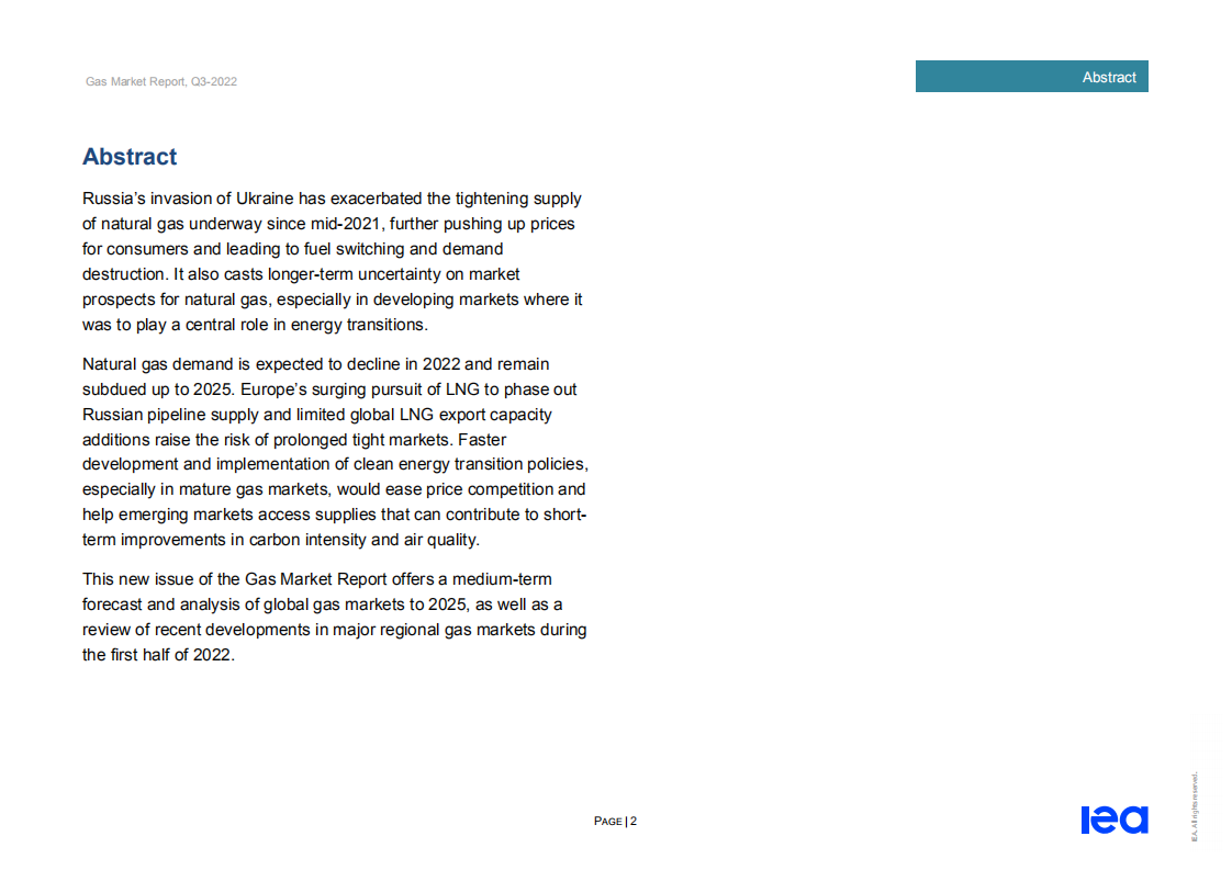 国际能源署（IEA）：2022年第三季度天然气市场报告（英文版）.pdf 第3页