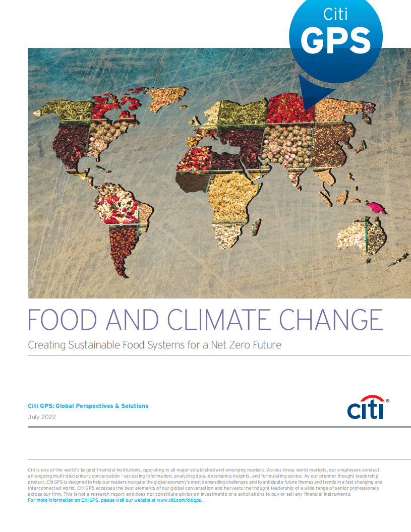 花旗银行（Citi GPS）：粮食与气候变化-创建可持续的粮食系统，实现净零未来（英文版）.pdf 第1页