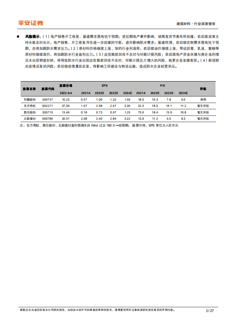 建材行业研究框架：防水材料，防水提标大势所趋，竞争格局加速优化-220804.pdf 第2页