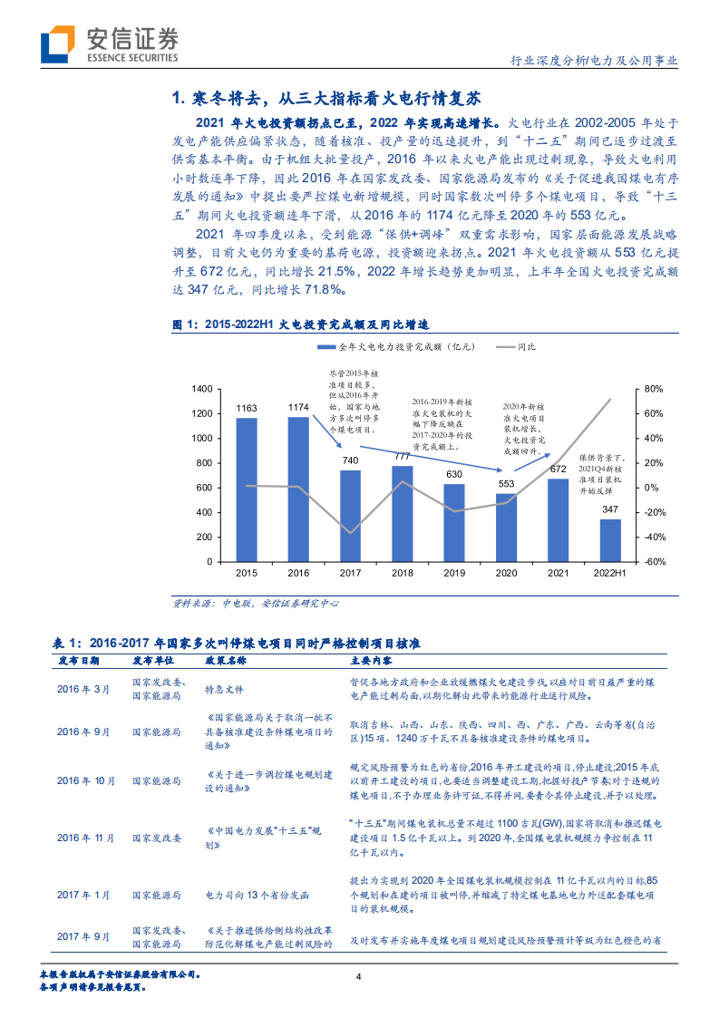 电力及公用事业行业深度分析：一个存在预期差的观察，火电投资正在快速增长-220808.pdf 第4页