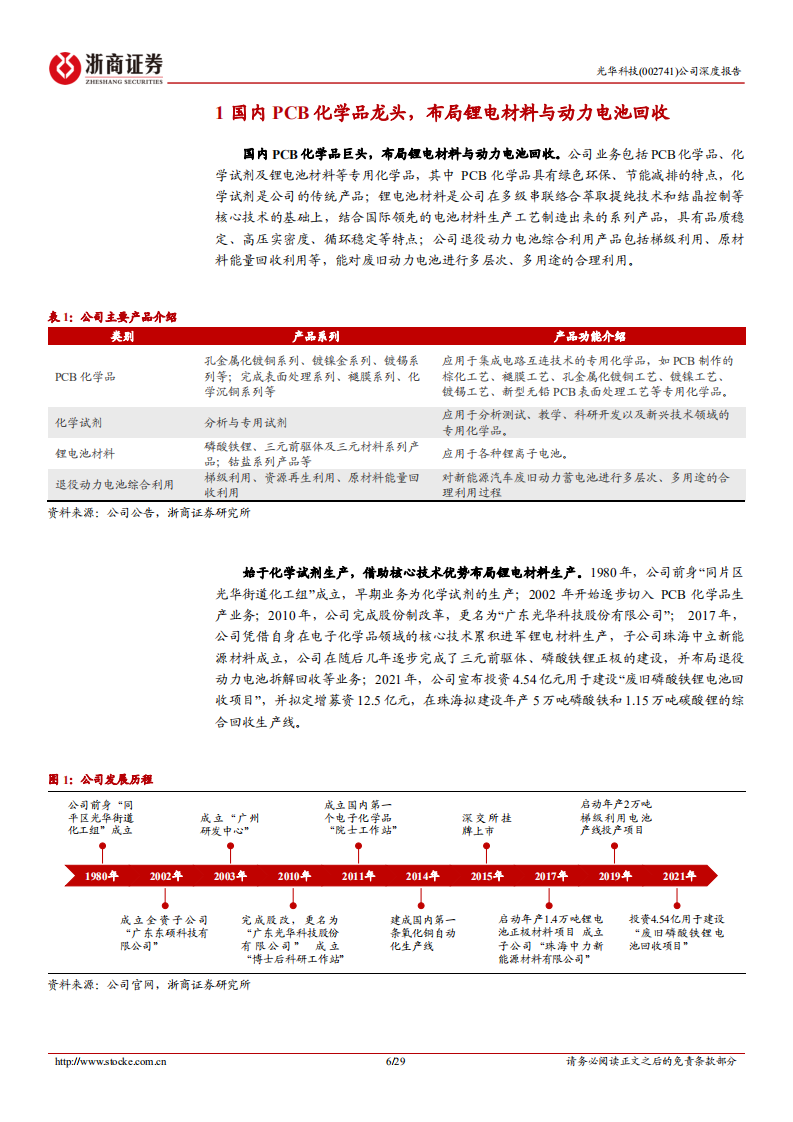 光华科技-深度报告：国内PCB化学品龙头，布局锂电材料和锂电回收-220807.pdf 第6页