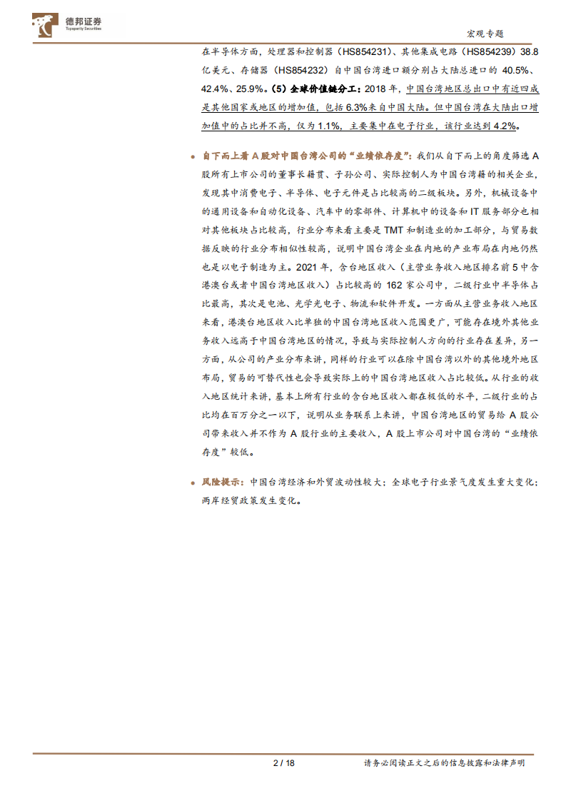 宏观专题：中国台湾经济的&ldquo;荷兰病&rdquo;与两岸经贸联系-220808.pdf 第2页