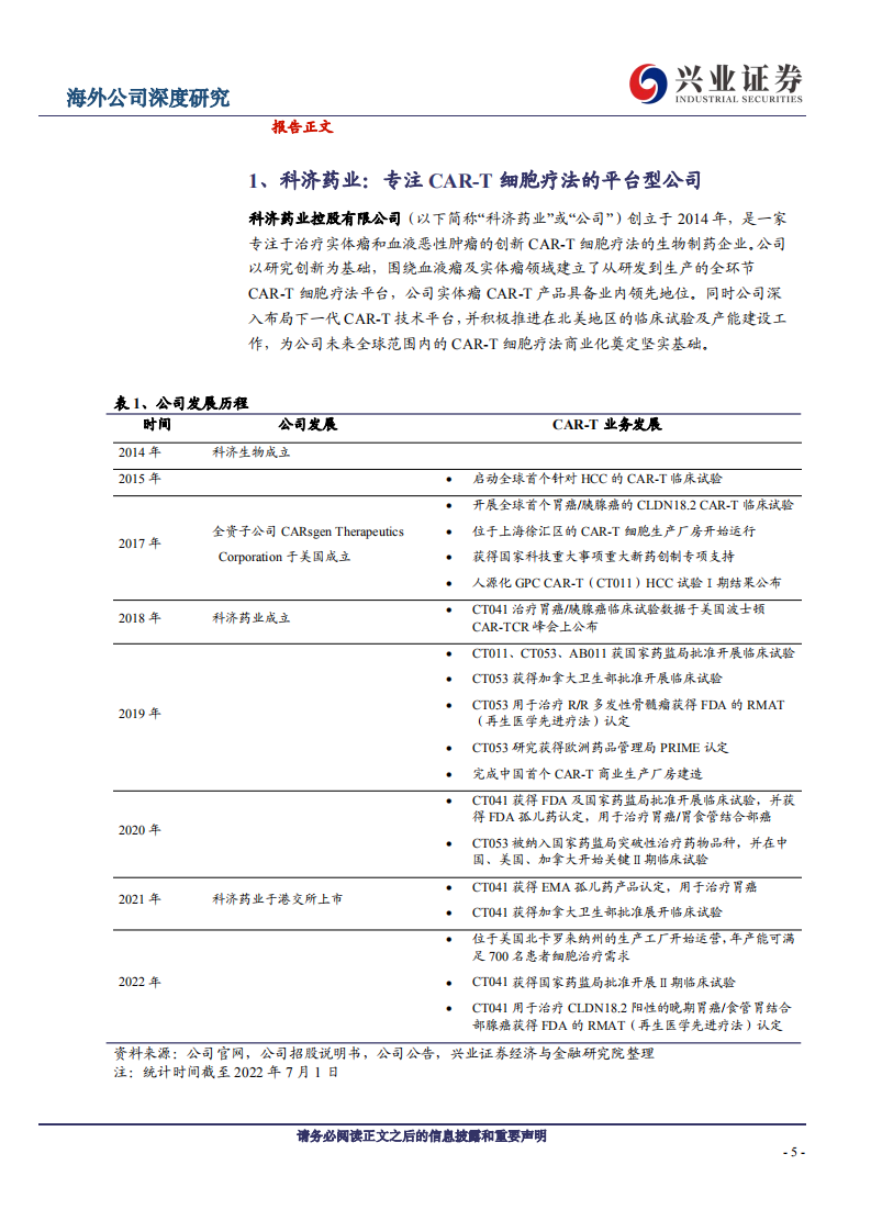 科济药业-深度报告：科创济世：立足血液瘤，进军实体瘤-220705.pdf 第5页