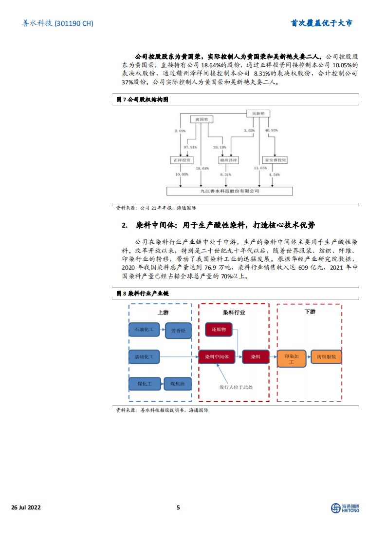 善水科技：染料中间体及农、医药中间体生产企业，扩能+新产品助力企业成长-220726.pdf 第5页
