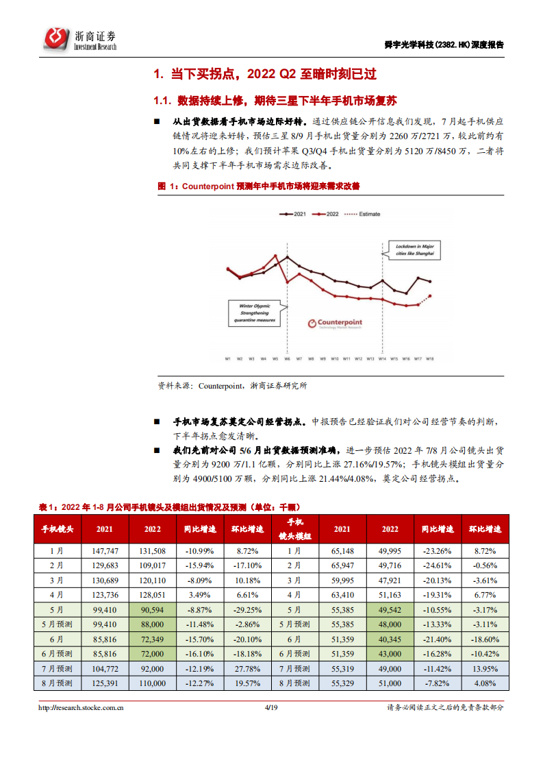 舜宇光学科技-深度报告：拐点+创新支撑公司长期投资逻辑，无惧短期调整-220722.pdf 第4页