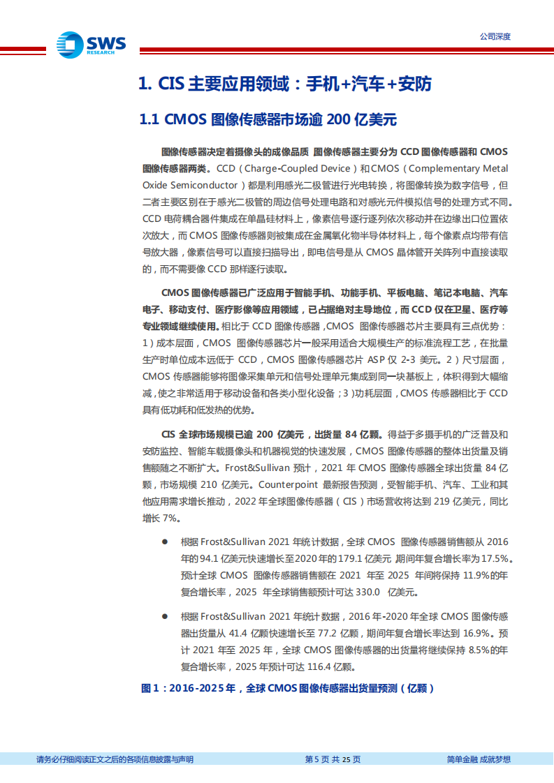 思特威-卡位安防、机器视觉、汽车CIS高增市场-220724.pdf 第5页
