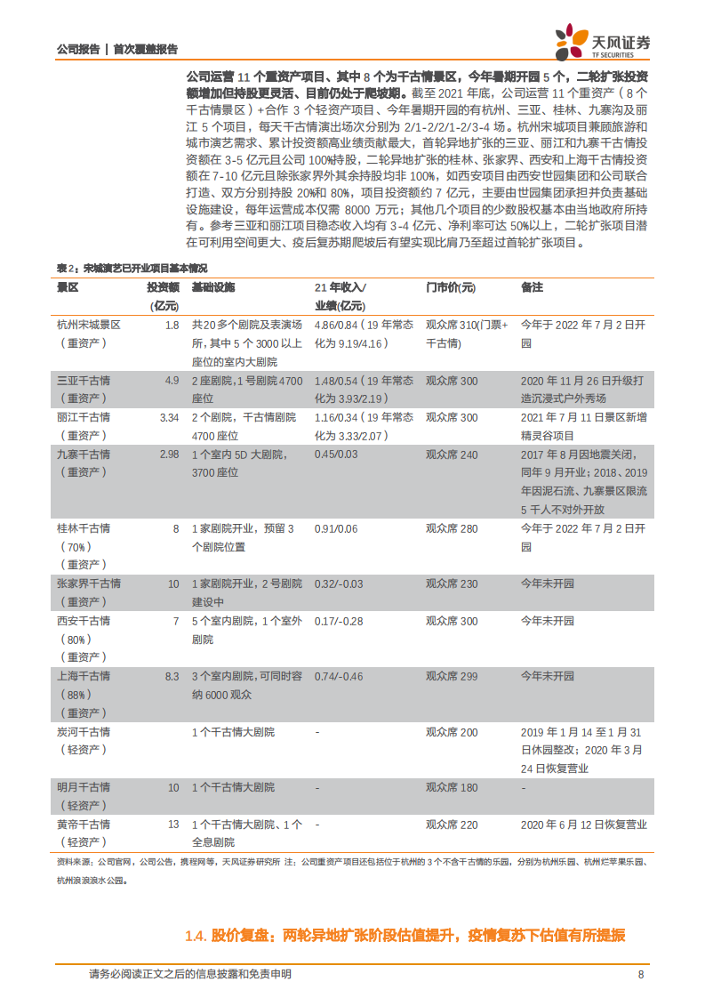 宋城演艺-国内首屈一指的演艺龙头，短看复苏长看新项目新模式空间-220814.pdf 第8页