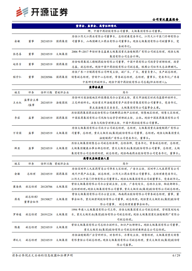 太极集团-公司首次覆盖报告：聚焦主业、突破销售成效初显，开启发展新历程-220804.pdf 第6页