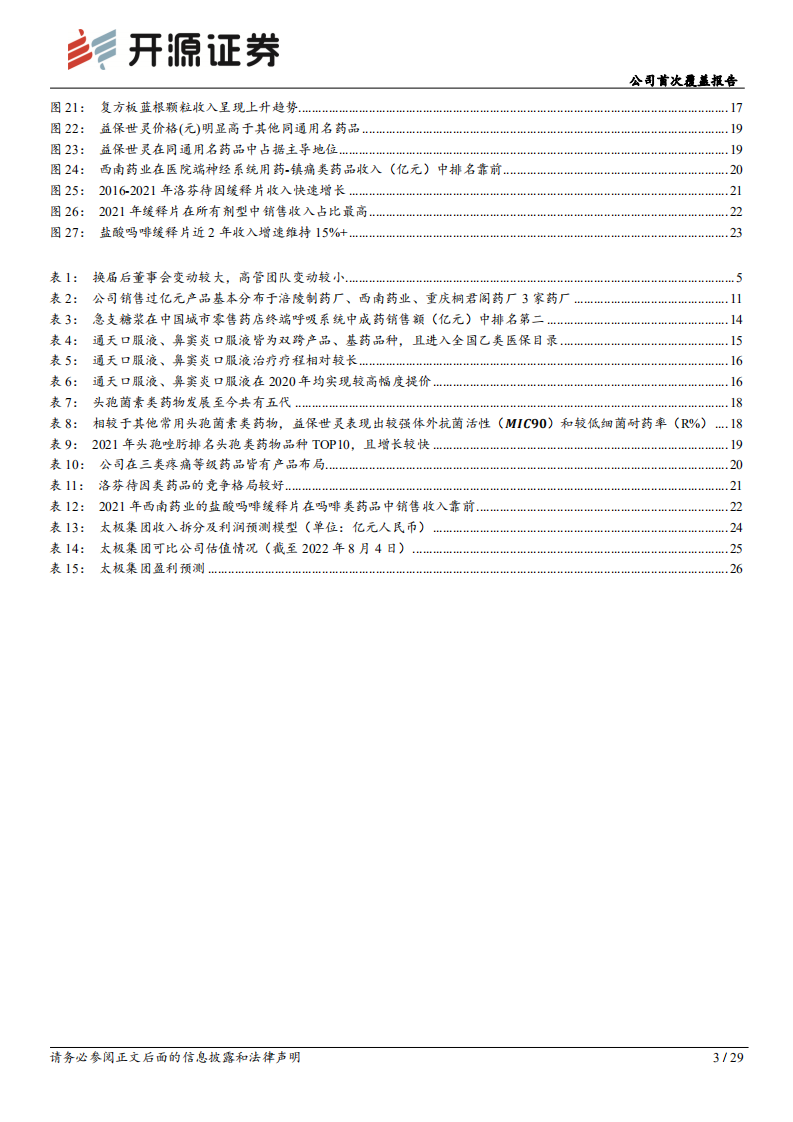 太极集团-公司首次覆盖报告：聚焦主业、突破销售成效初显，开启发展新历程-220804.pdf 第3页