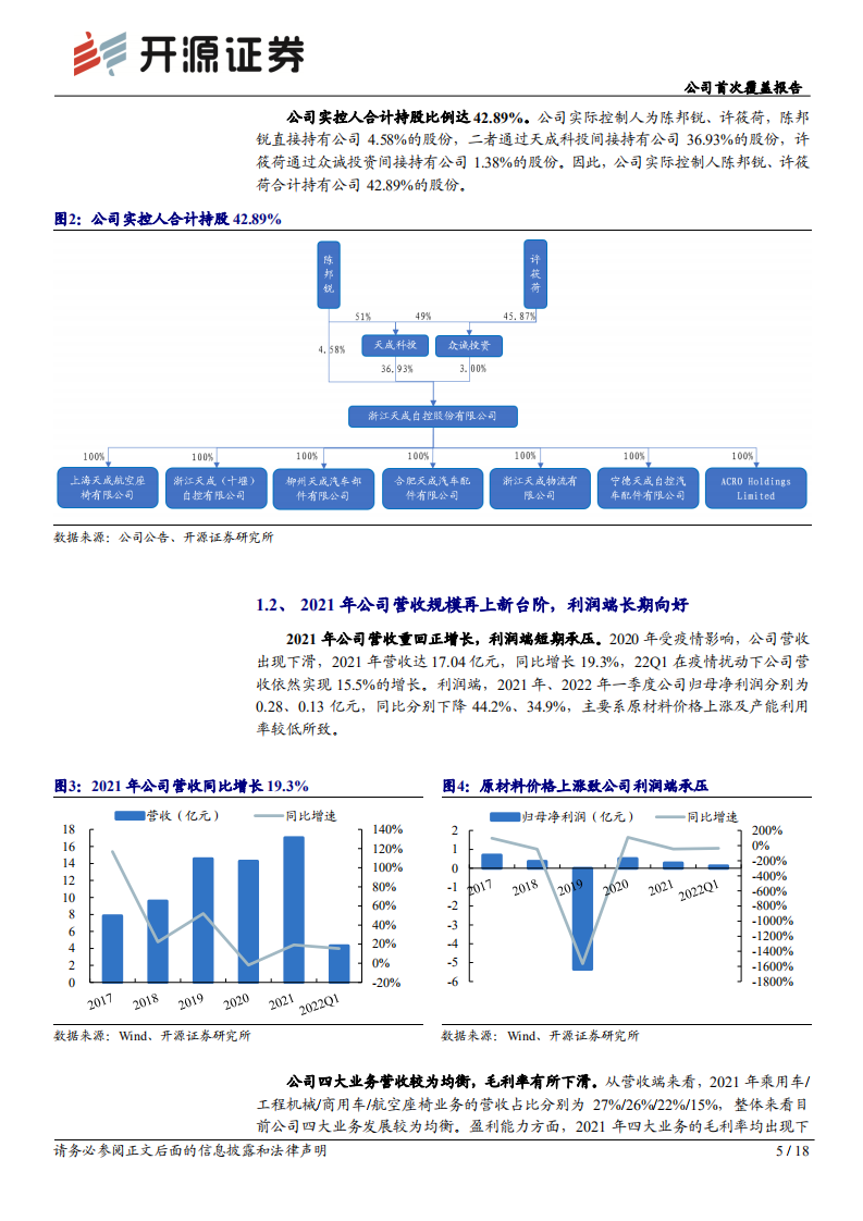 天成自控：座椅业务布局广，乘用车潜力值得期待-220727.pdf 第5页