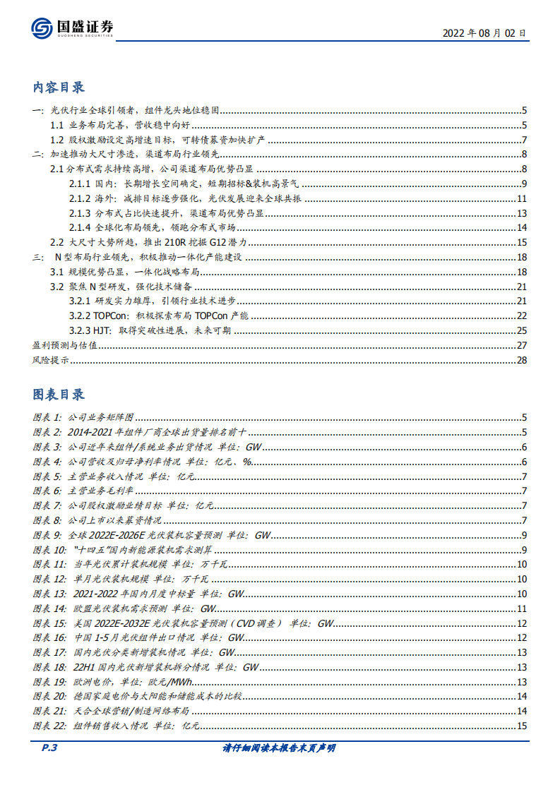 天合光能-组件龙头分布式布局领先，战略布局上游构筑成本优势-220802.pdf 第3页