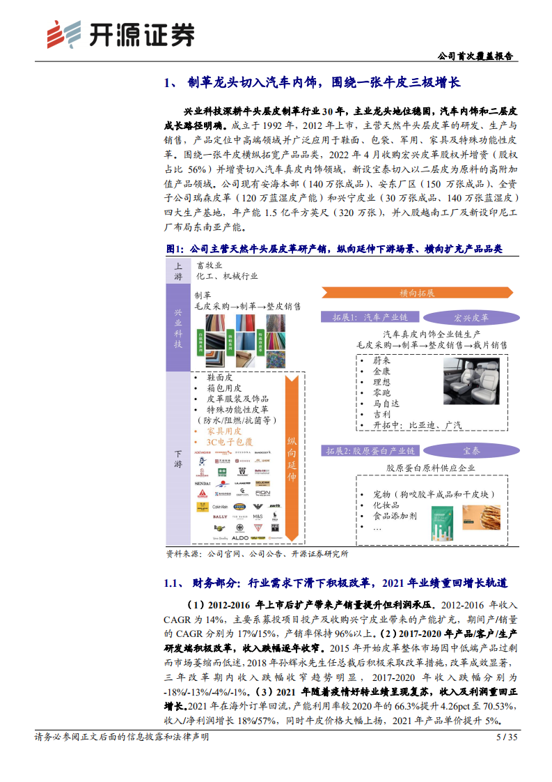 兴业科技：制革龙头切入汽车内饰，围绕一张牛皮三极增长-220727.pdf 第5页