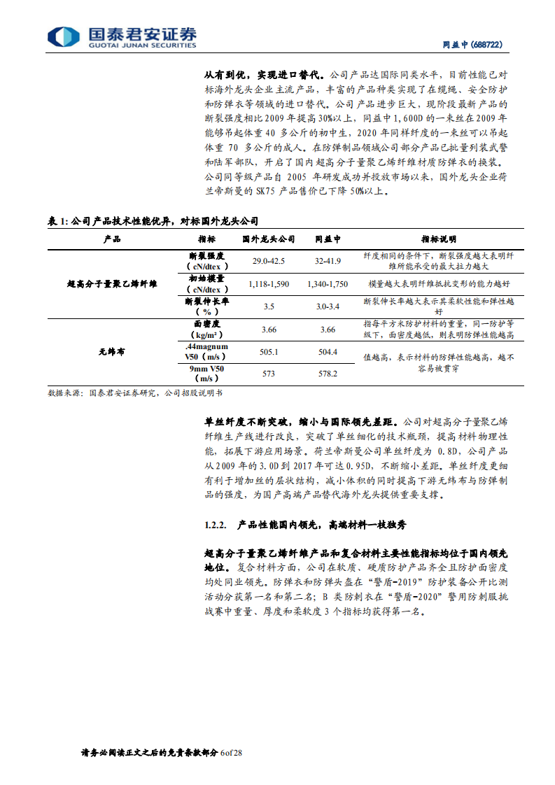 同益中-超高强PE国内领先，军品需求持续增长-220805.pdf 第6页