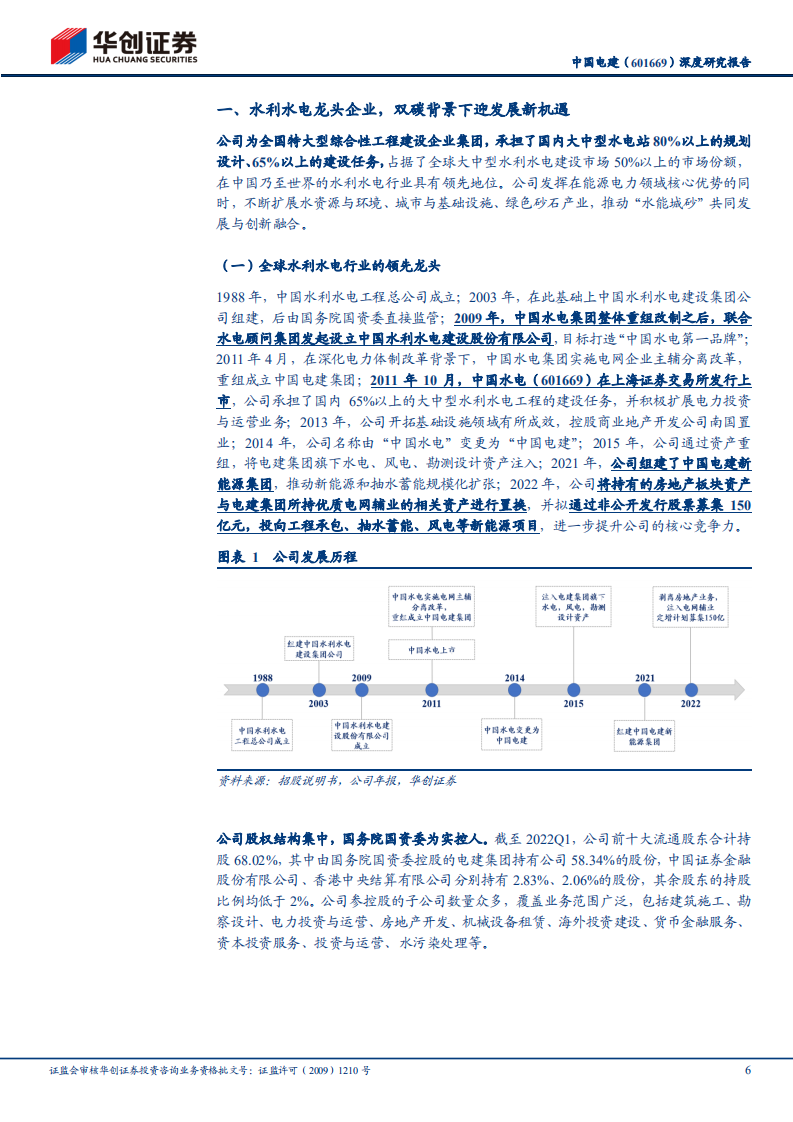 中国电建-深度研究报告：能源结构转型迎发展新机，投建营一体化打开价值重估空间-220724.pdf 第6页