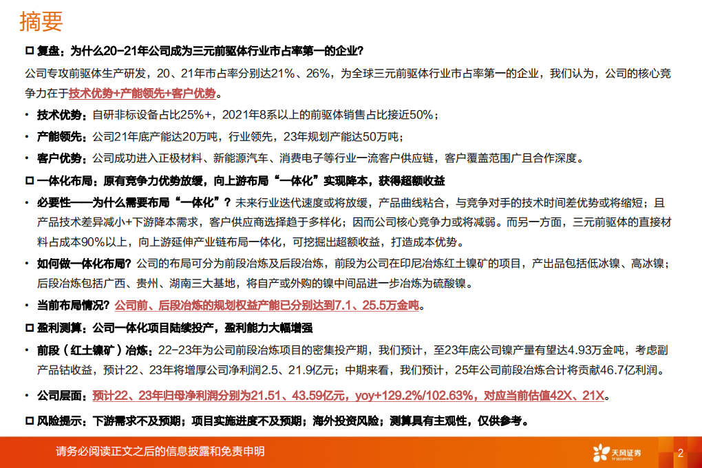 中伟股份-深度报告：三元前驱体行业市占率第一，上游&ldquo;一体化&rdquo;布局-220717.pdf 第2页