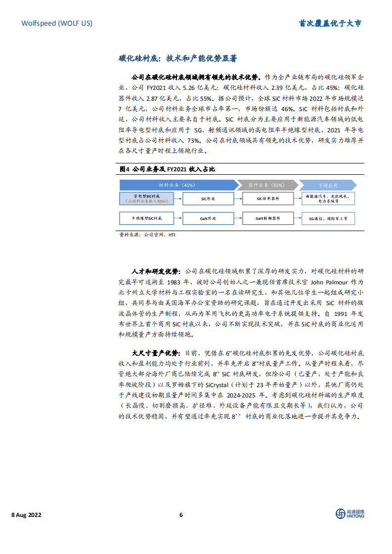 Wolfspeed：全球SiC衬底龙头发力车用功率器件-220808.pdf 第6页