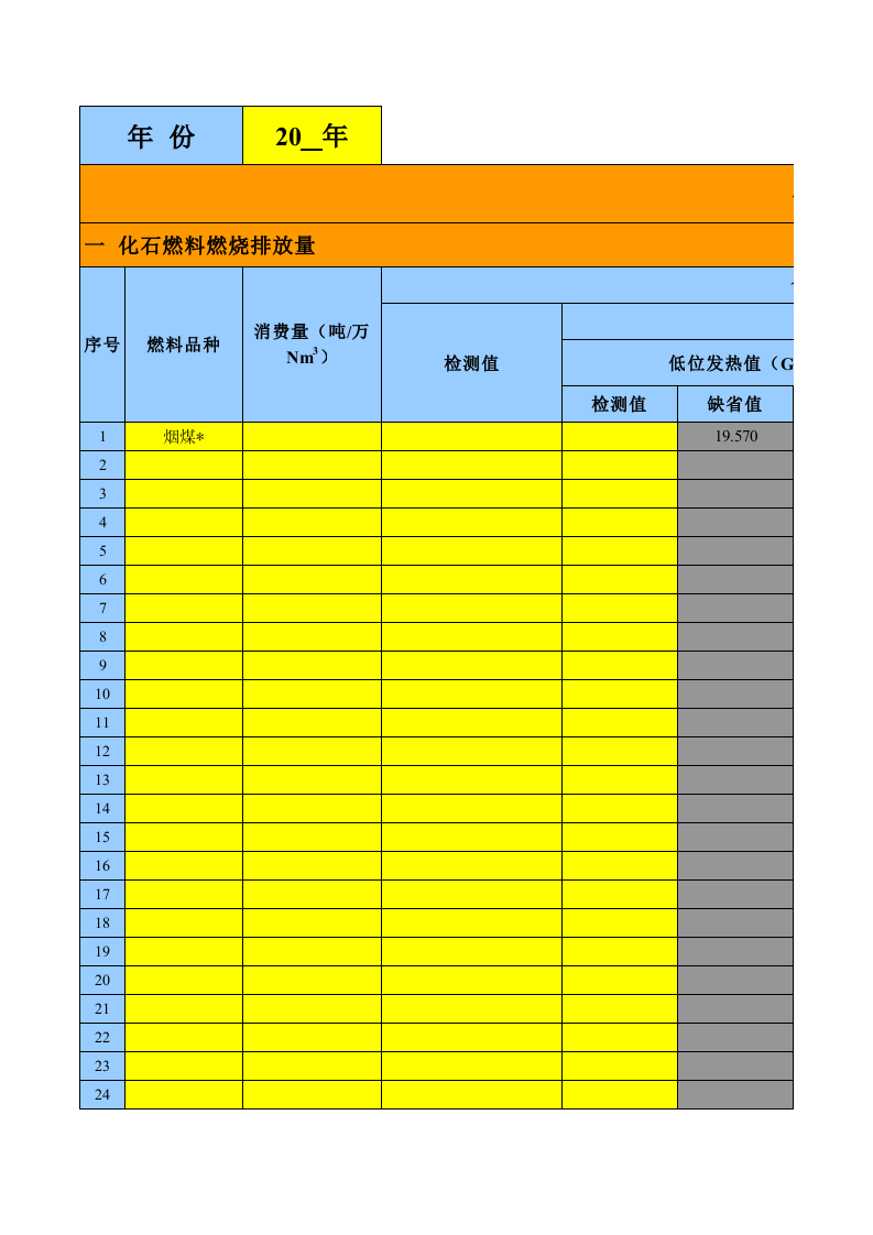 化工企业碳排放核算Excel自动计算表（化工企业温室气体排放量计算表）.xls 第1页