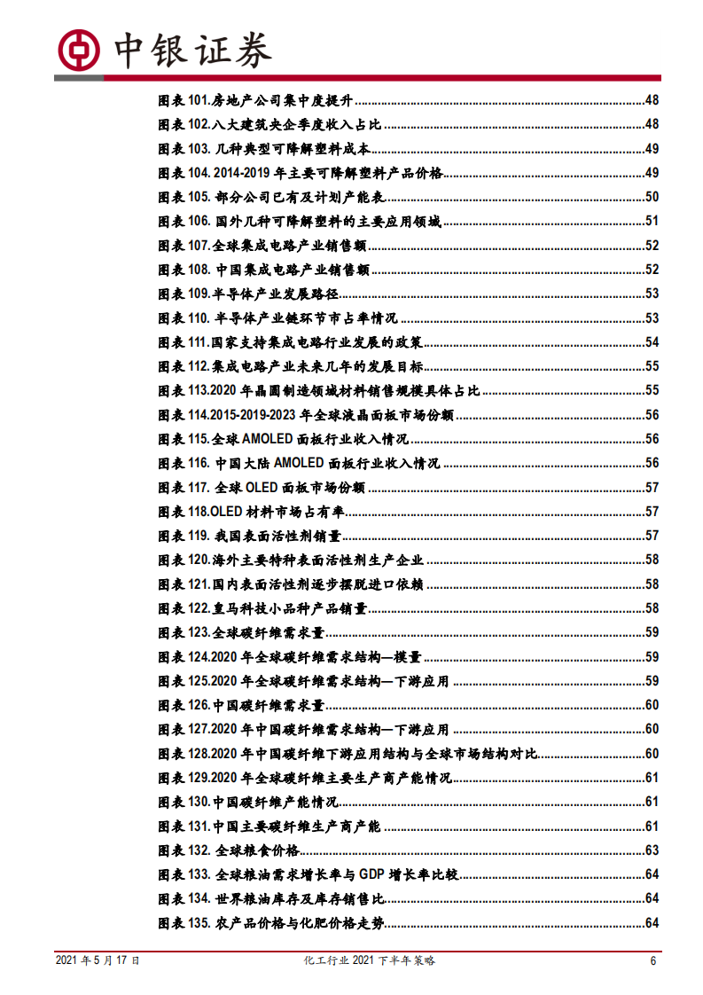 化工行业2021下半年策略：行业维持高景气，碳中和背景下的产业升级与集中度提升将是未来主基调-中银国际.pdf 第6页