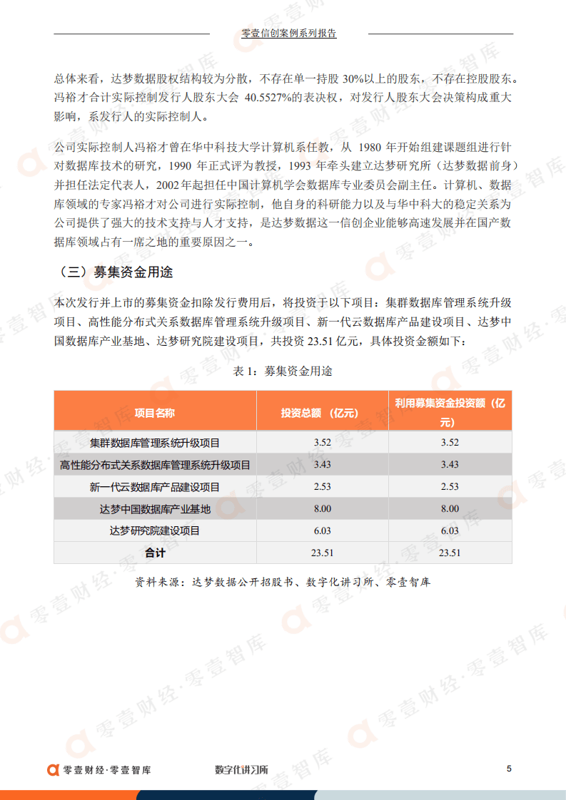 零壹智库：达梦数据：冲击国产数据库第一股，产学研一体化促进信创升级（2022）.pdf 第6页