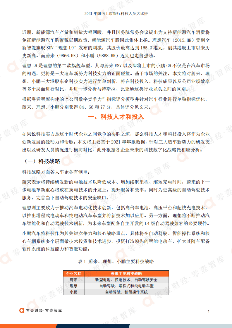 零壹智库：蔚来、理想、小鹏：三大造车新势力科技实力分析报告（2022）.pdf 第2页