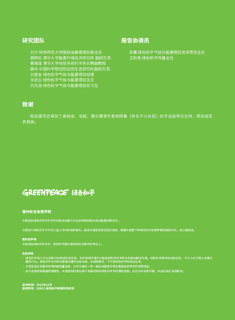 绿色和平：中国在“一带一路”沿线国家可再生能源投资协同效益研究报告（2022）.pdf 第2页