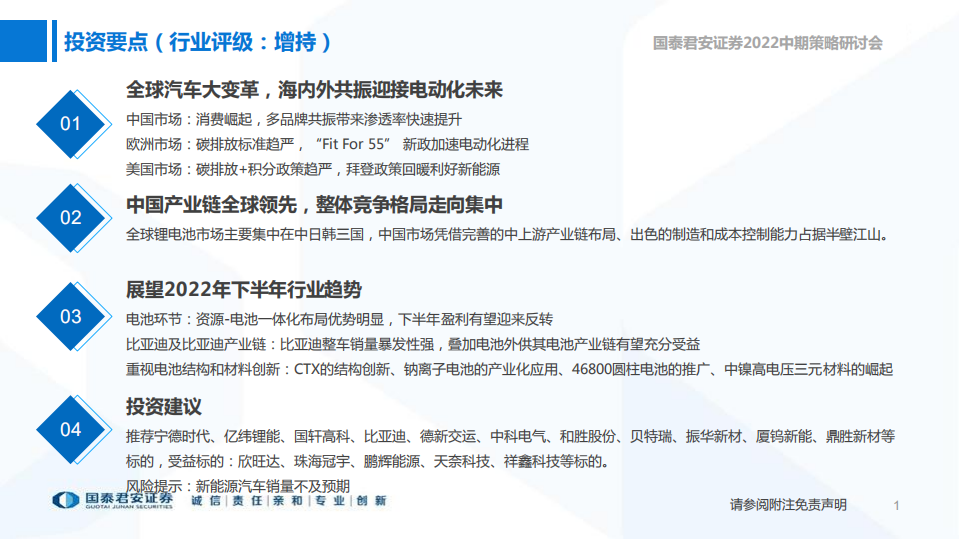 新能源汽车行业2022年中期投资策略：旺季行情开启，重视电池技术创新-国泰君安.pdf 第2页