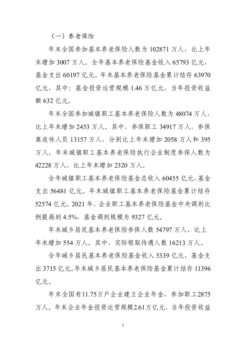 人力资源和社会保障部：2021年度人力资源和社会保障事业发展统计公报.pdf 第5页