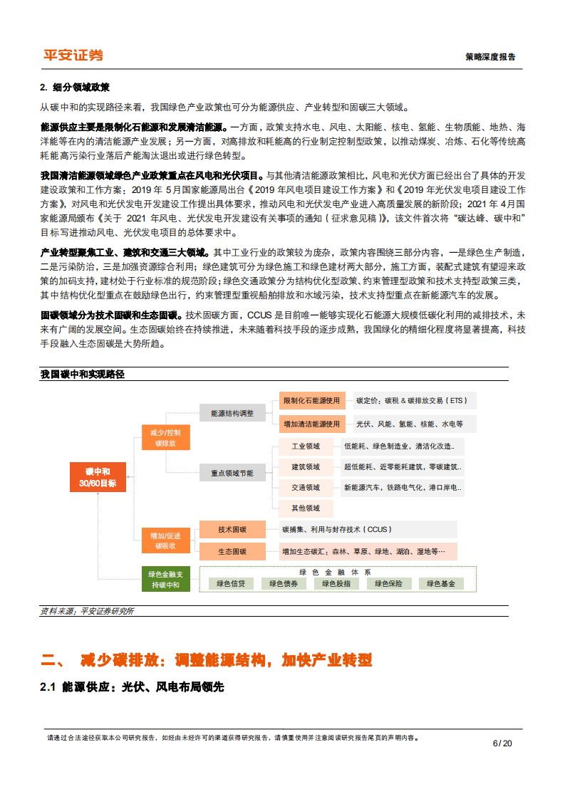 碳中和产业政策篇：梳理产业低碳转型的政策脉络-平安证券.pdf 第6页