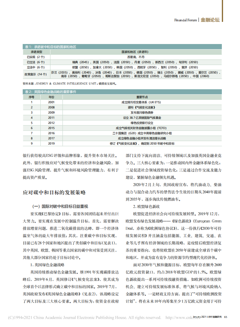碳中和目标下商业银行的发展机遇、挑战和对策分析.pdf 第2页