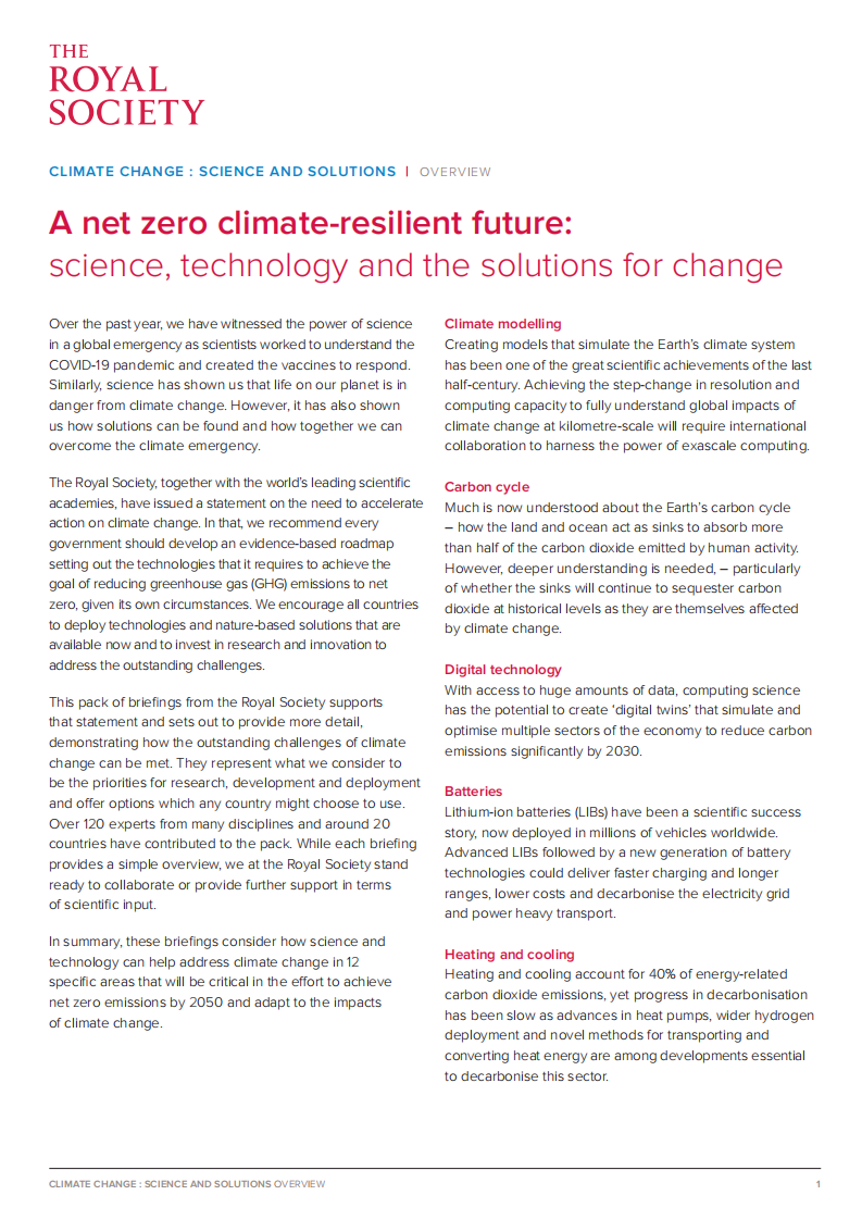A net zero climate-resilient future：science, technology and the solutions for change.pdf 第1页