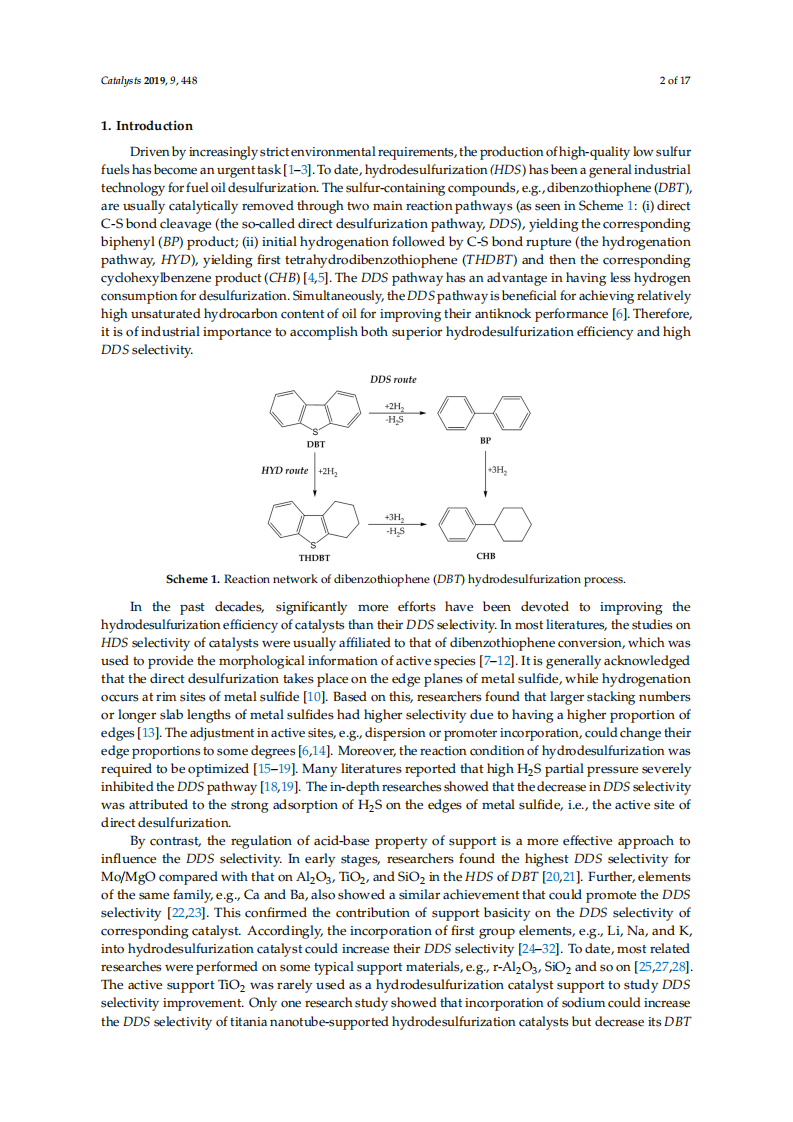 Complete Hydrodesulfurization of Dibenzothiophene via Direct Desulfurization Pathway over Mesoporous TiO2-Supported NiMo Catalyst Incorporated with Potassium_Licheng Li.pdf 第2页